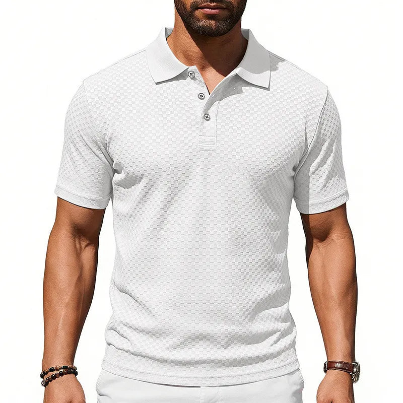 Men's Textured Fashion Polo Shirt