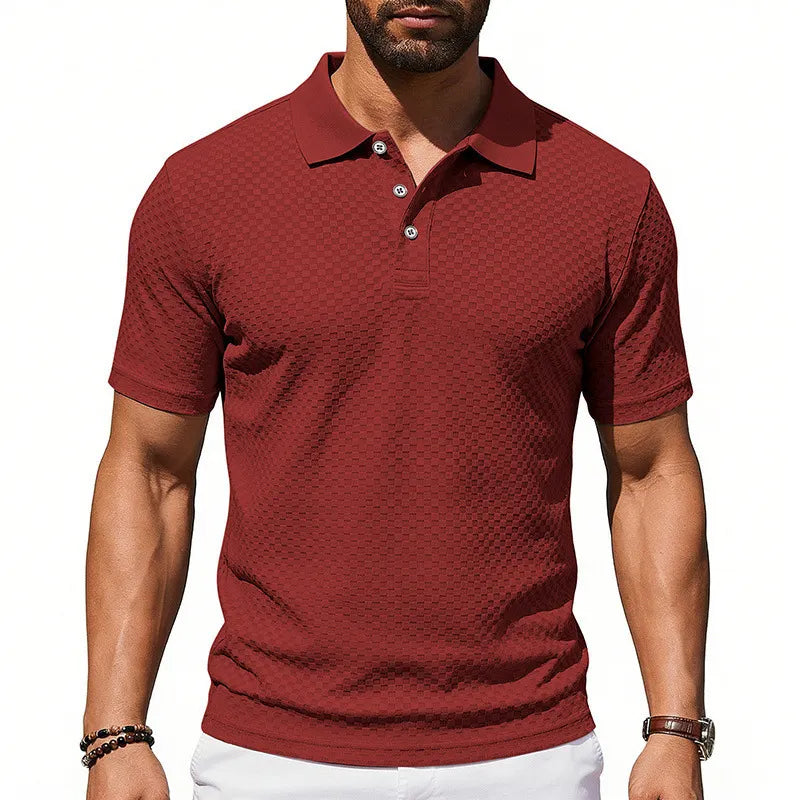 Men's Textured Fashion Polo Shirt