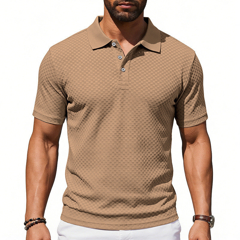 Men's Textured Fashion Polo Shirt