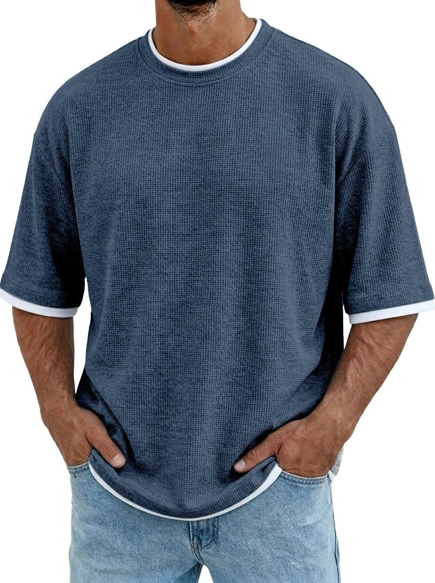 Men's Casual Waffle Knit T-Shirt