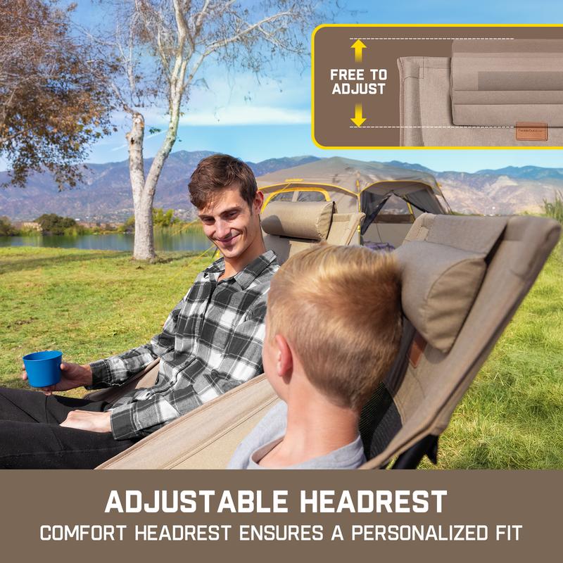 🪑 Campingstoel, draagbaar en lichtgewicht, comfortabel, opvouwbare schommelstoel met draagtas voor kamperen, wandelen, het terras, vissen, draagvermogen tot 113 kg, camping ligstoel, opvouwbare stoel