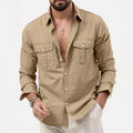 Men’s Long‑Sleeve Button‑Down Shirt With Chest Pocket