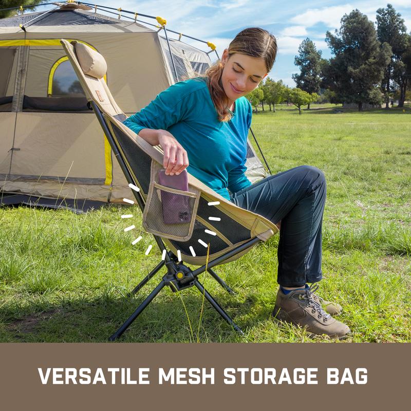🪑 Campingstoel, draagbaar en lichtgewicht, comfortabel, opvouwbare schommelstoel met draagtas voor kamperen, wandelen, het terras, vissen, draagvermogen tot 113 kg, camping ligstoel, opvouwbare stoel