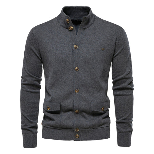 High Quality Business Casual Solid Color Cardigan