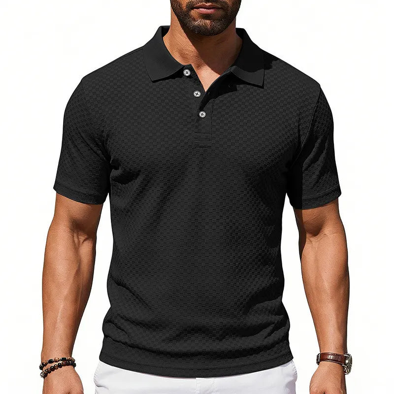 Men's Textured Fashion Polo Shirt