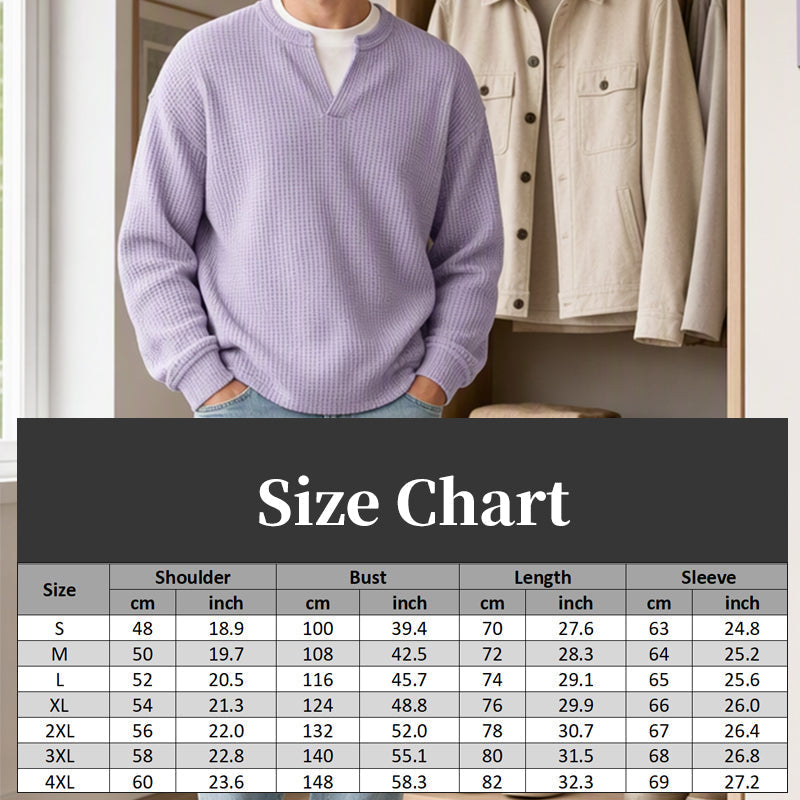 ⏳ LAST DAY 66% OFF! 🔥 Timeless Comfort | Men's Textured Waffle Layered-Look Long-Sleeve Tee