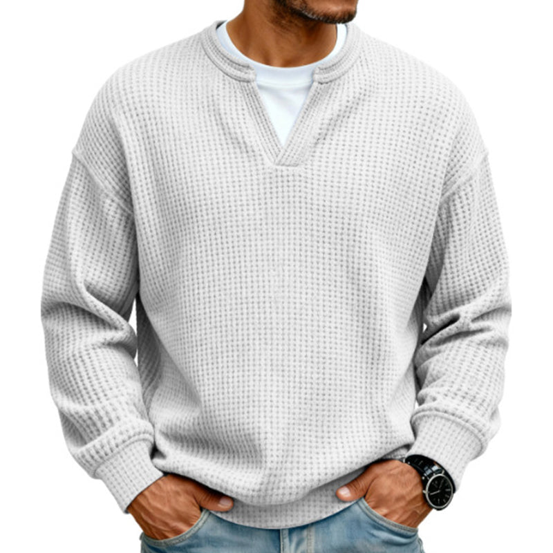 ⏳ LAST DAY 66% OFF! 🔥 Timeless Comfort | Men's Textured Waffle Layered-Look Long-Sleeve Tee