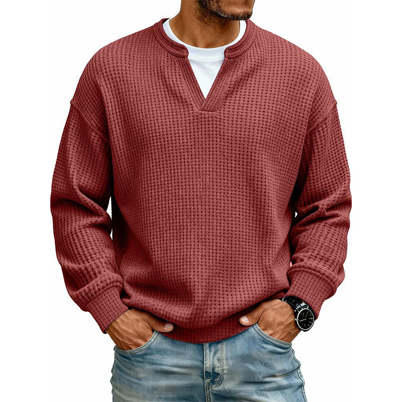 ⏳ LAST DAY 66% OFF! 🔥 Timeless Comfort | Men's Textured Waffle Layered-Look Long-Sleeve Tee