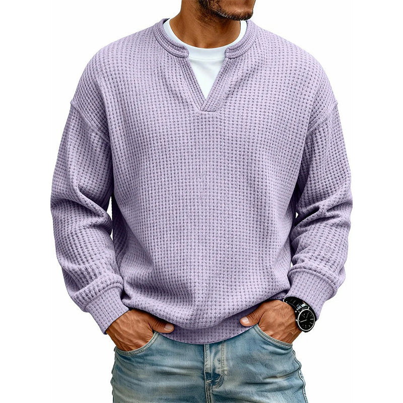 ⏳ LAST DAY 66% OFF! 🔥 Timeless Comfort | Men's Textured Waffle Layered-Look Long-Sleeve Tee