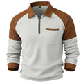 Men's Casual Waffle Knit Quarter-Zip Sweatshirt